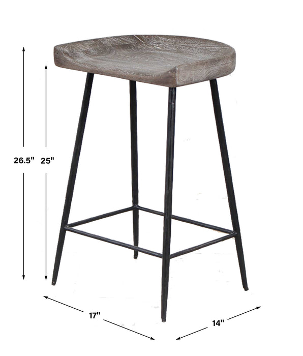 Cordova Counter Stool Satin Black-Furniture-Uttermost-Lighting Design Store