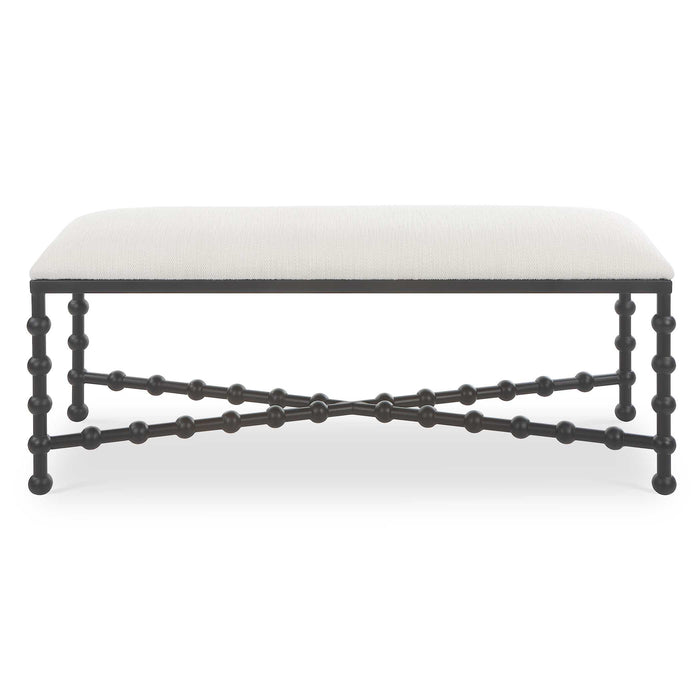 Iron Drops Bench Satin Black-Furniture-Uttermost-Lighting Design Store