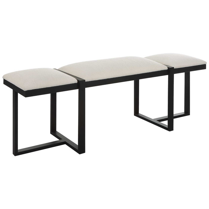 Triple Cloud Bench Angular Black Iron-Furniture-Uttermost-Lighting Design Store