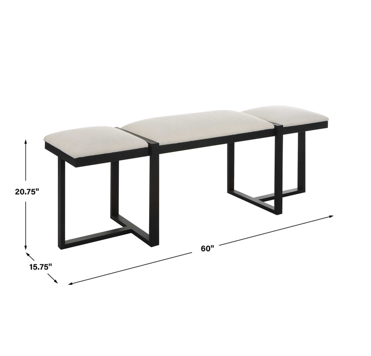 Triple Cloud Bench Angular Black Iron-Furniture-Uttermost-Lighting Design Store