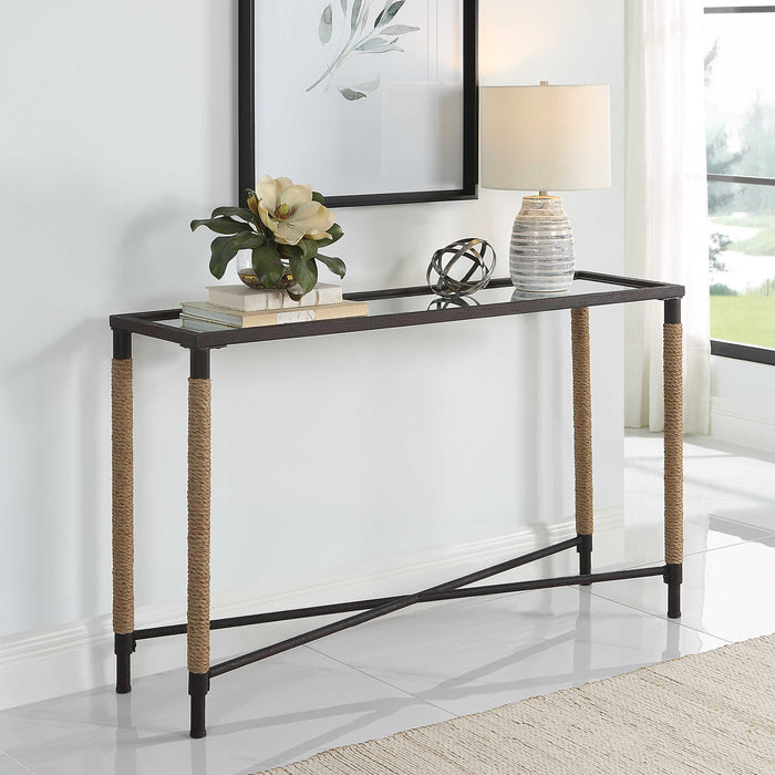 Braddock Console Table Rustic Iron-Furniture-Uttermost-Lighting Design Store