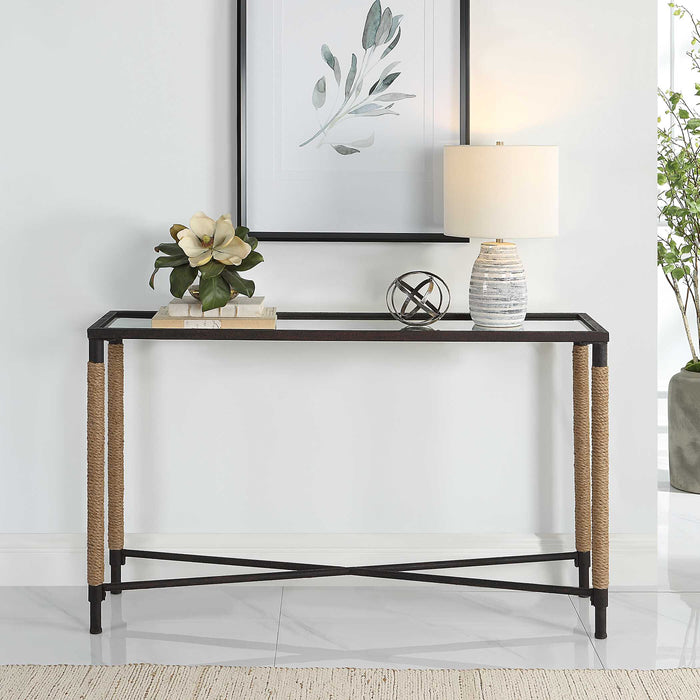 Braddock Console Table Rustic Iron-Furniture-Uttermost-Lighting Design Store
