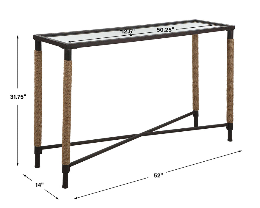 Braddock Console Table Rustic Iron-Furniture-Uttermost-Lighting Design Store