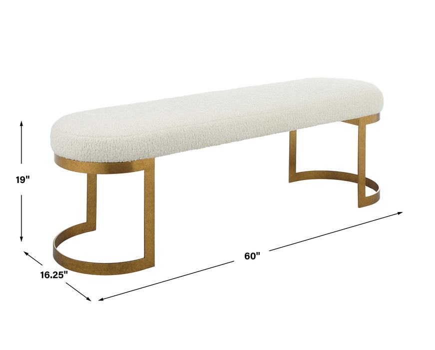 Infinity Bench Antique Gold Leaf-Furniture-Uttermost-Lighting Design Store