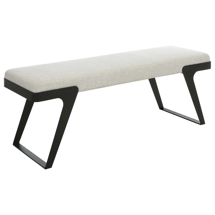 Hover Bench Aged Black-Furniture-Uttermost-Lighting Design Store