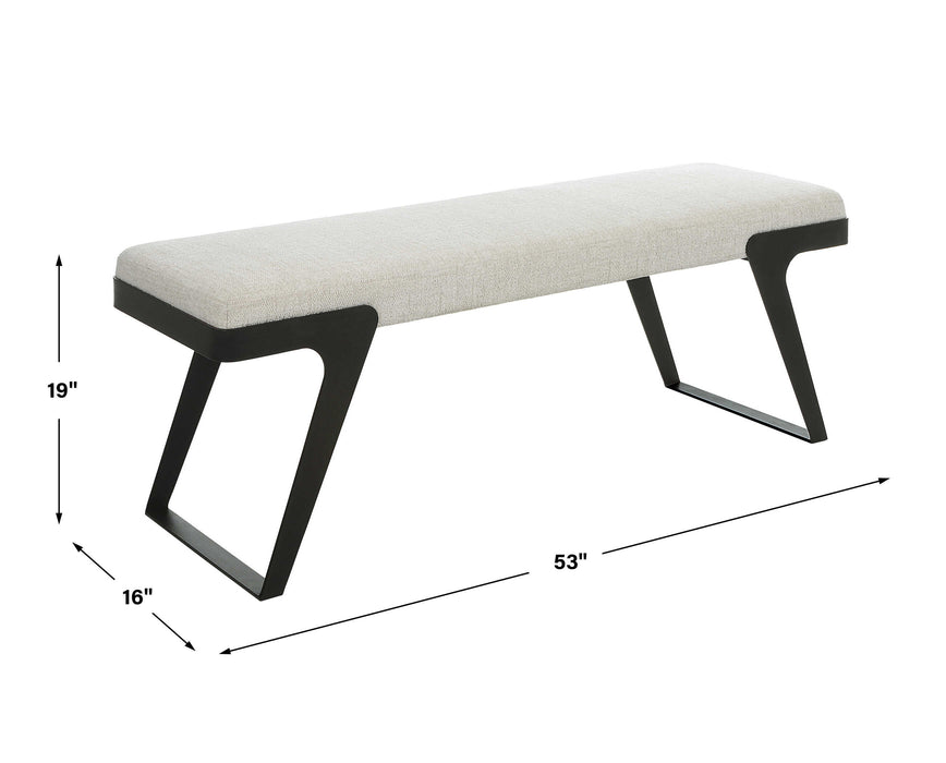 Hover Bench Aged Black-Furniture-Uttermost-Lighting Design Store