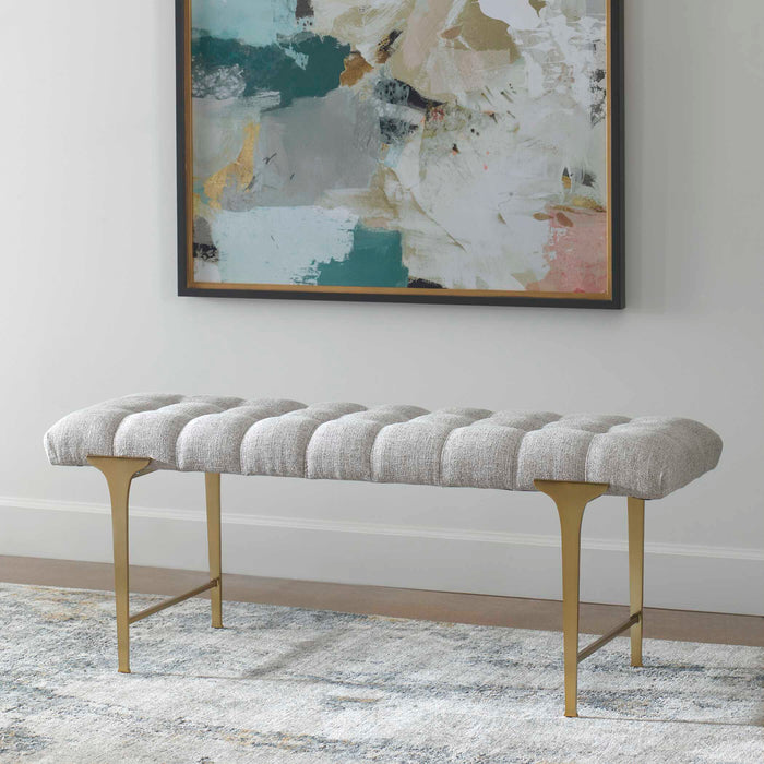 Imperial Bench Satin Champagne-Furniture-Uttermost-Lighting Design Store
