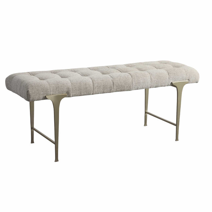 Imperial Bench Satin Champagne-Furniture-Uttermost-Lighting Design Store