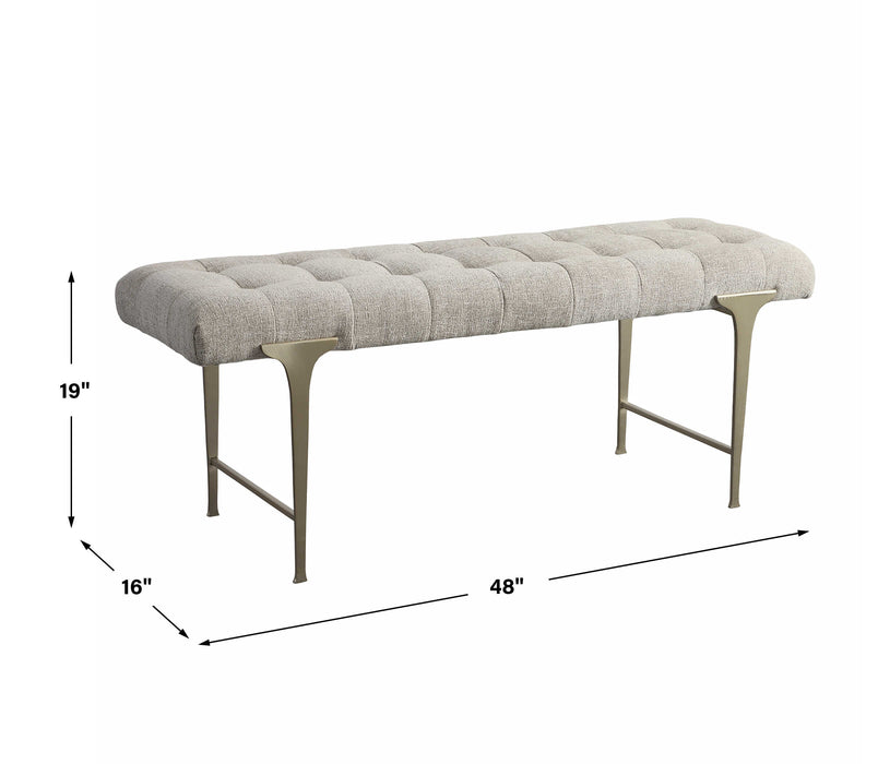 Imperial Bench Satin Champagne-Furniture-Uttermost-Lighting Design Store