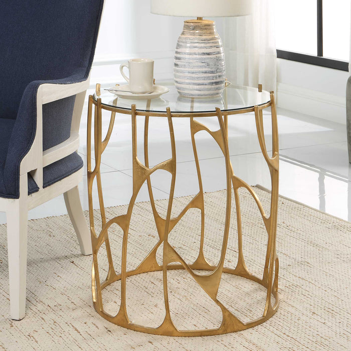 Ritual Side Table Aged Gold Leaf-Furniture-Uttermost-Lighting Design Store