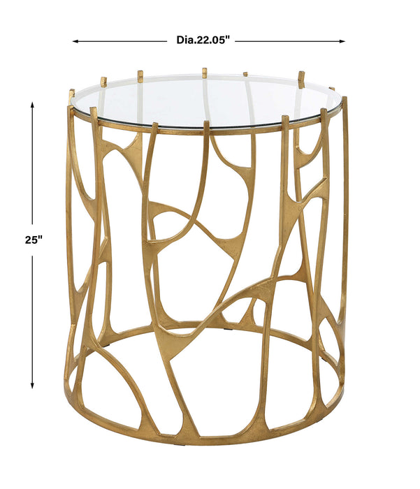 Ritual Side Table Aged Gold Leaf-Furniture-Uttermost-Lighting Design Store