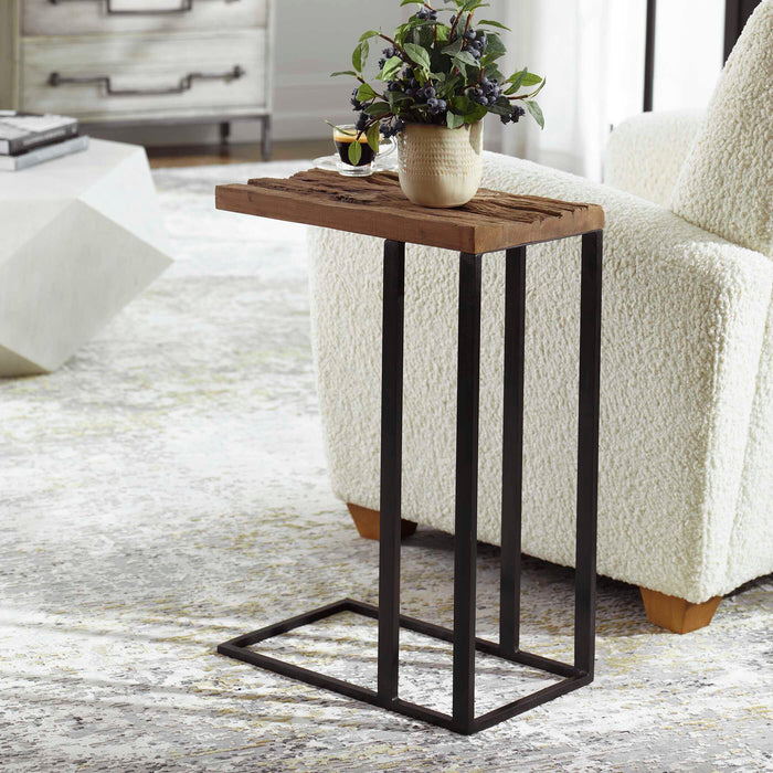 Union Accent Table Satin Black-Furniture-Uttermost-Lighting Design Store