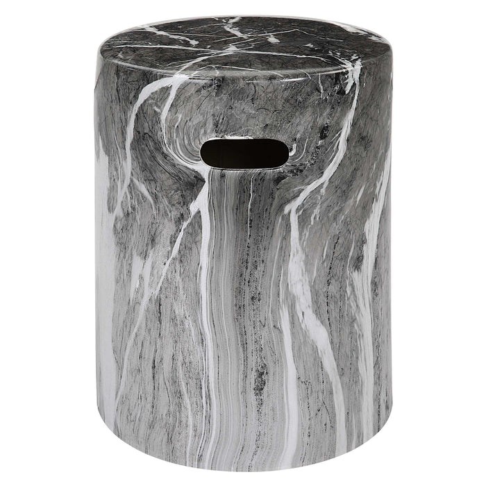 Marvel Stool Black And White-Furniture-Uttermost-Lighting Design Store