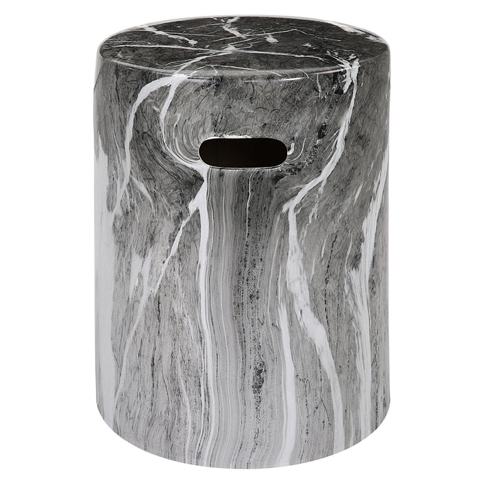 Marvel Stool Black And White-Furniture-Uttermost-Lighting Design Store