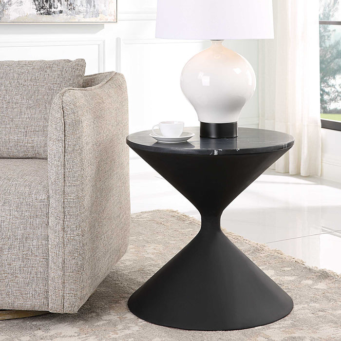Time's Up Side Table Matte Black-Furniture-Uttermost-Lighting Design Store