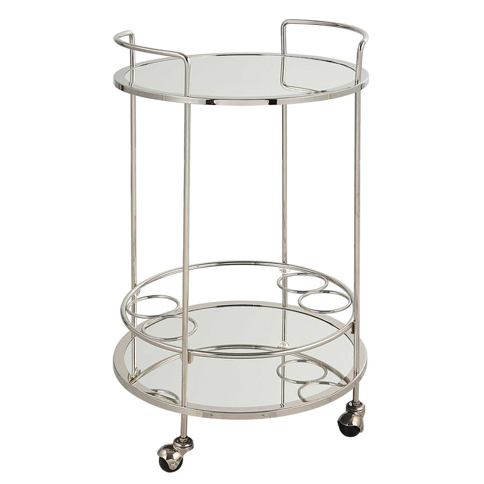 Spritz Bar Cart Polished Chrome-Furniture-Uttermost-Lighting Design Store