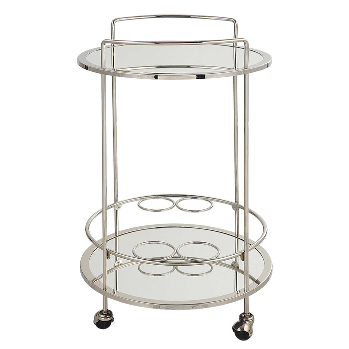 Spritz Bar Cart Polished Chrome-Furniture-Uttermost-Lighting Design Store