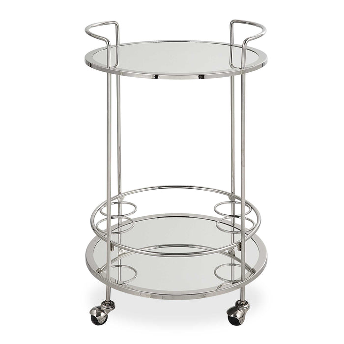 Spritz Bar Cart Polished Chrome-Furniture-Uttermost-Lighting Design Store