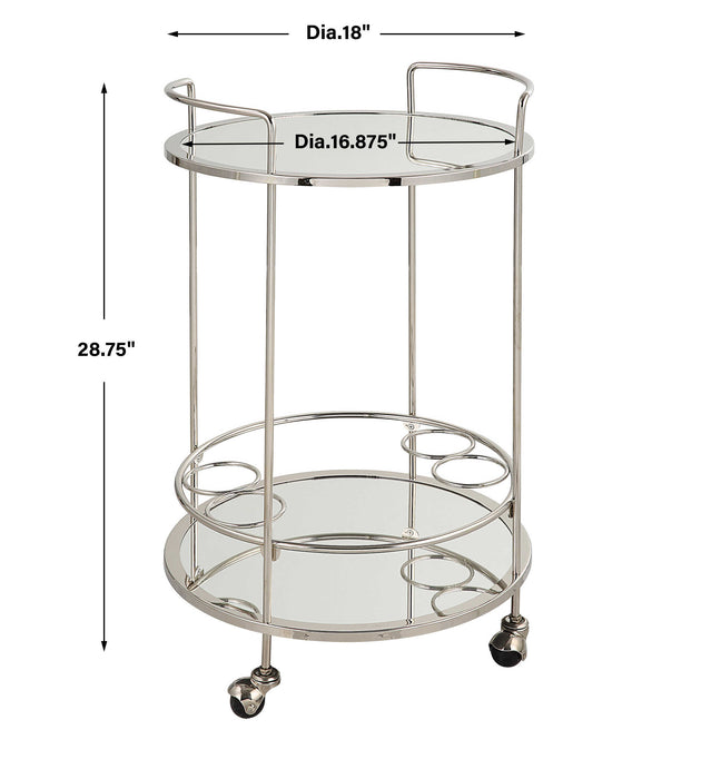 Spritz Bar Cart Polished Chrome-Furniture-Uttermost-Lighting Design Store