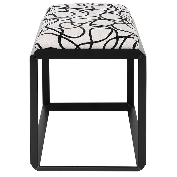 Curls Bench Satin Black-Furniture-Uttermost-Lighting Design Store