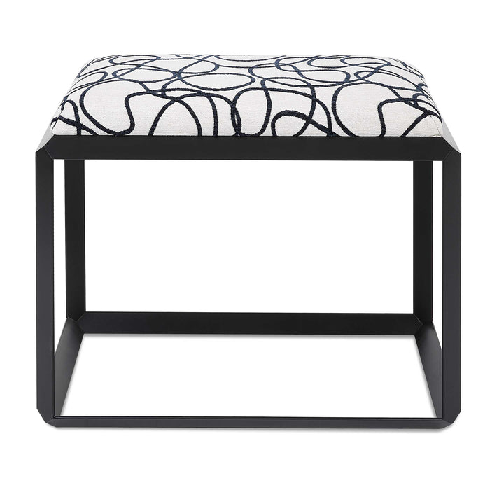 Curls Bench Satin Black-Furniture-Uttermost-Lighting Design Store