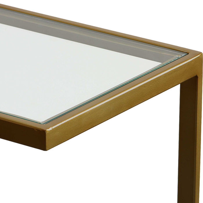 Musing Accent Table Brushed Brass-Furniture-Uttermost-Lighting Design Store