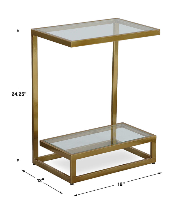 Musing Accent Table Brushed Brass-Furniture-Uttermost-Lighting Design Store