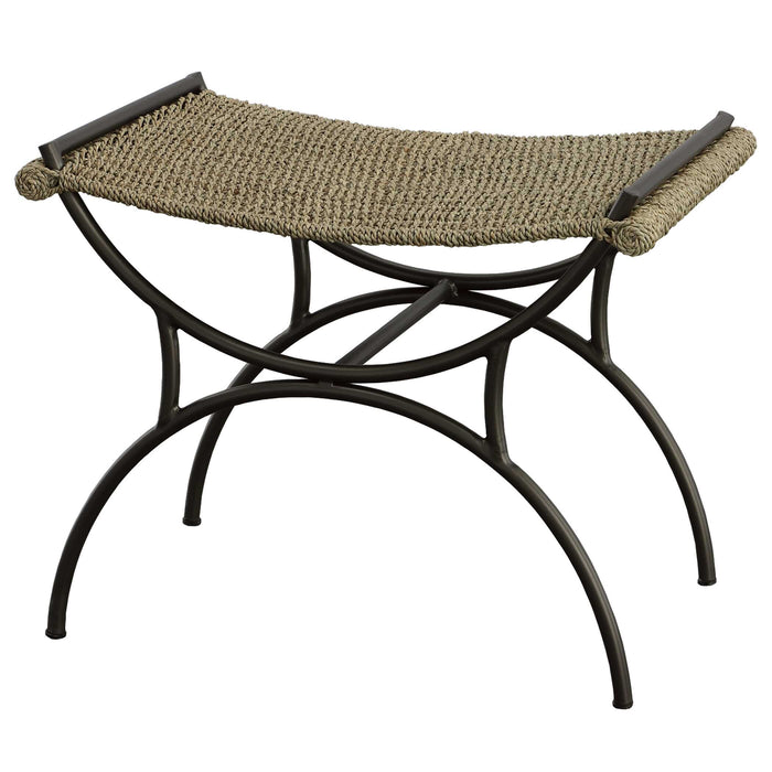 Playa Bench Brushed Gunmetal-Furniture-Uttermost-Lighting Design Store