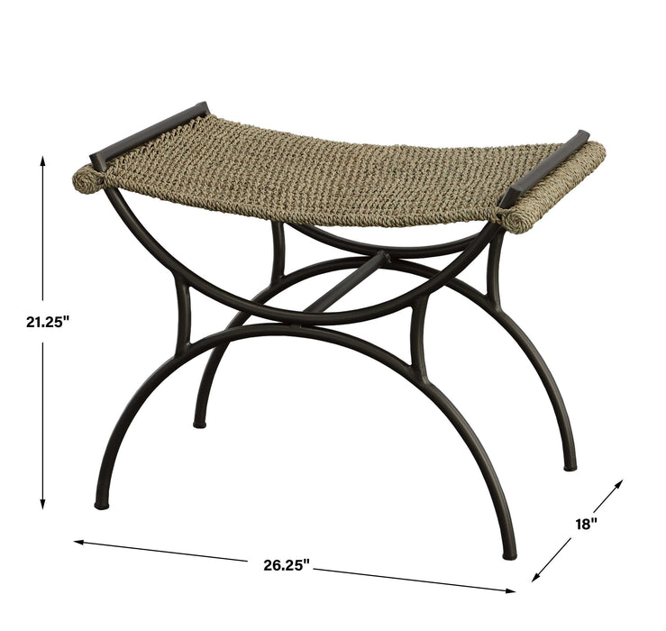 Playa Bench Brushed Gunmetal-Furniture-Uttermost-Lighting Design Store