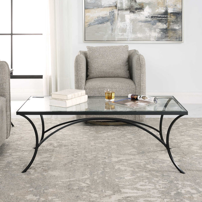 Alayna Coffee Table Satin Black-Furniture-Uttermost-Lighting Design Store