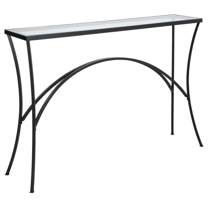 Alayna Console Table Satin Black-Furniture-Uttermost-Lighting Design Store