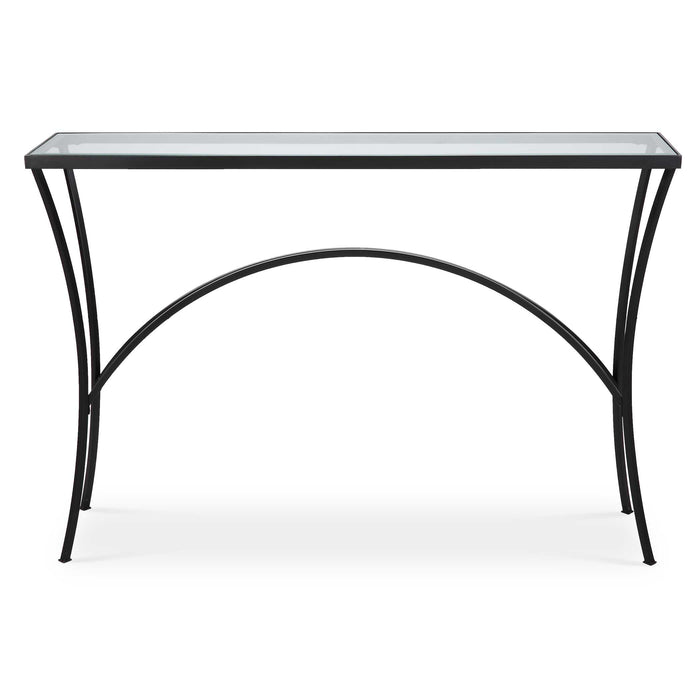 Alayna Console Table Satin Black-Furniture-Uttermost-Lighting Design Store