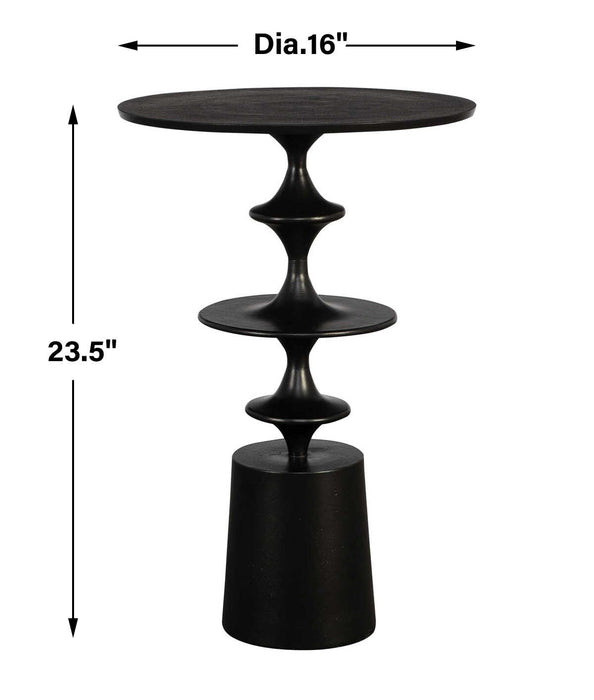 Flight Accent Table Satin Black-Furniture-Uttermost-Lighting Design Store