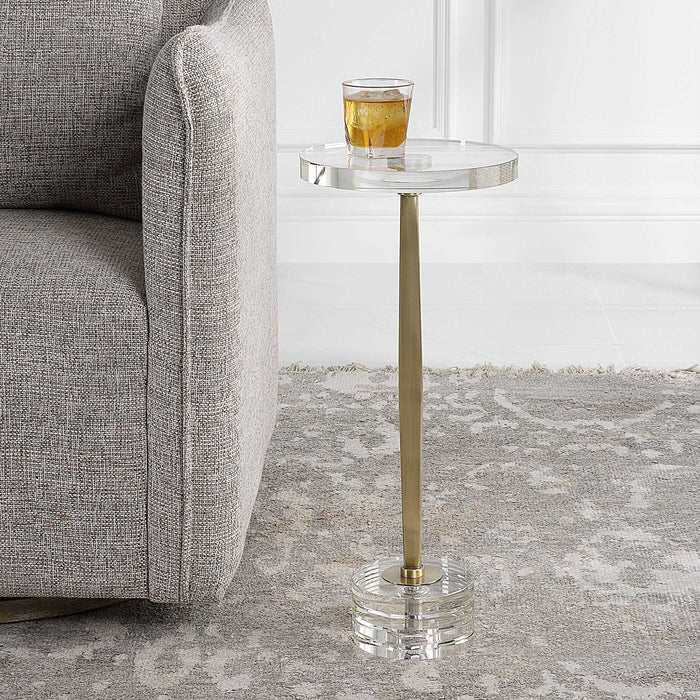 Groove Drink Table Brushed Gold-Furniture-Uttermost-Lighting Design Store