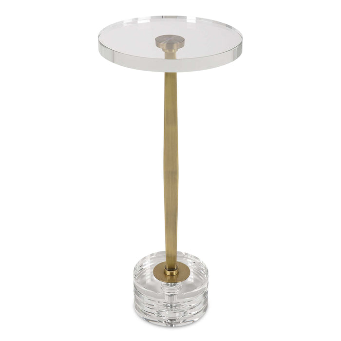 Groove Drink Table Brushed Gold-Furniture-Uttermost-Lighting Design Store