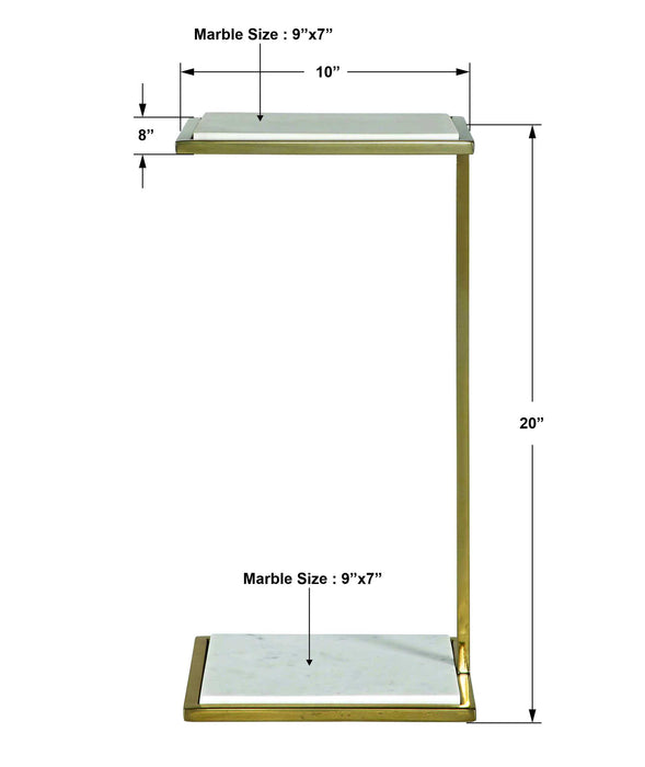 Elevate Drink Table Brushed Brass-Furniture-Uttermost-Lighting Design Store
