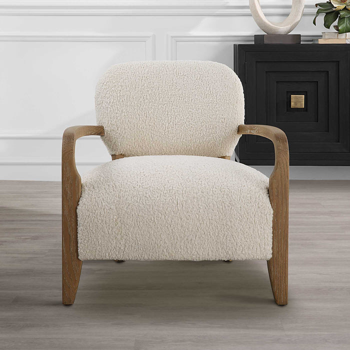 Telluride Accent Chair Solid Oak Tapered-Furniture-Uttermost-Lighting Design Store