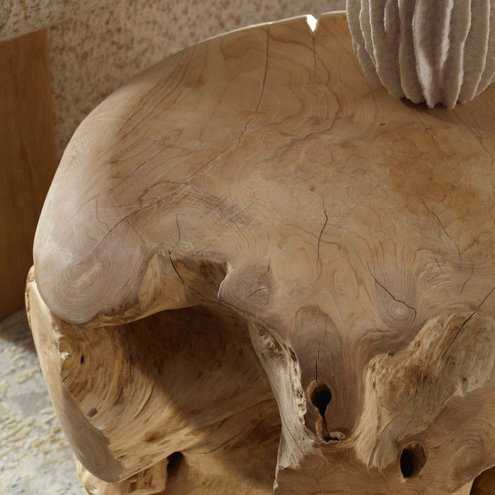 Sola Side Table Natural Bleached Teak-Furniture-Uttermost-Lighting Design Store