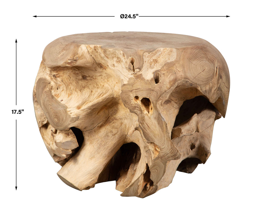 Sola Side Table Natural Bleached Teak-Furniture-Uttermost-Lighting Design Store