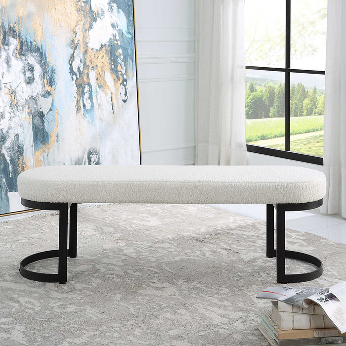 Infinity Bench Matte Black-Furniture-Uttermost-Lighting Design Store