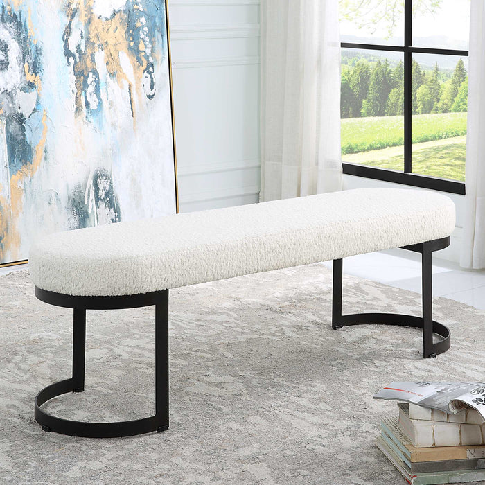 Infinity Bench Matte Black-Furniture-Uttermost-Lighting Design Store