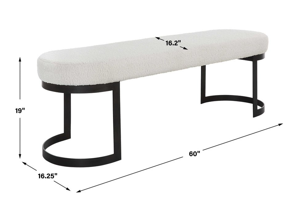 Infinity Bench Matte Black-Furniture-Uttermost-Lighting Design Store