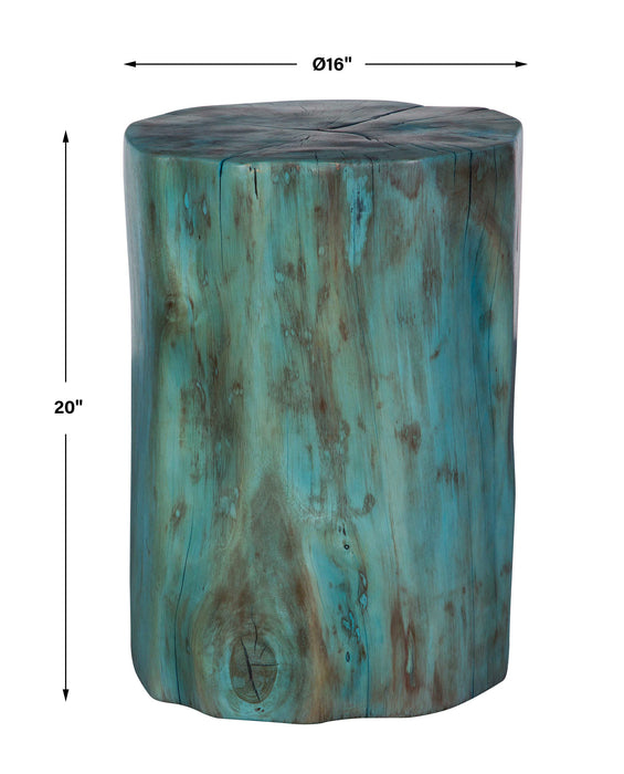 Habitat Accent Stool Rich Blue-green Stain Highlighting-Furniture-Uttermost-Lighting Design Store