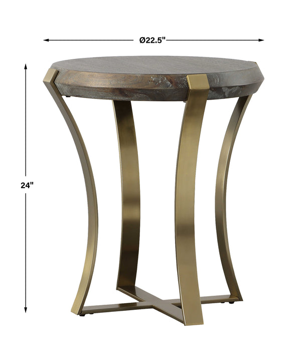 Unite Side Table Brushed Brass-Furniture-Uttermost-Lighting Design Store
