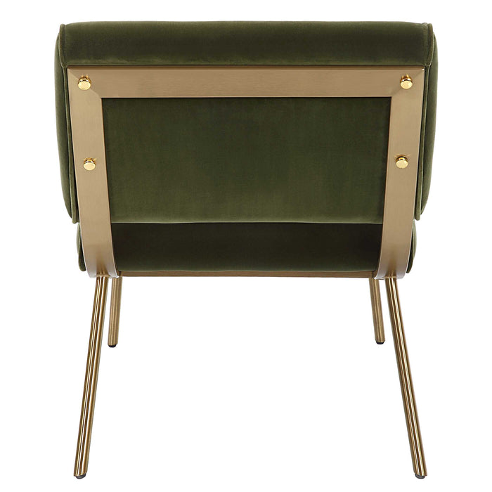 Knoll Accent Chair Brushed Brass-Furniture-Uttermost-Lighting Design Store
