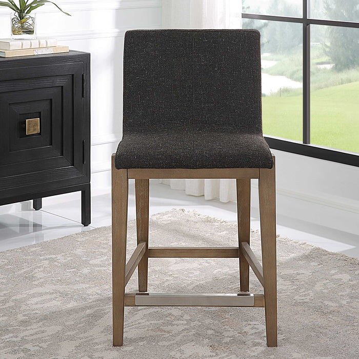 Klemens Counter Stool Brushed Nickel-Furniture-Uttermost-Lighting Design Store
