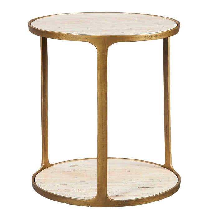 Clench Side Table Antique Brass-Furniture-Uttermost-Lighting Design Store
