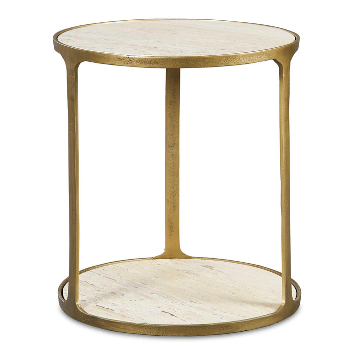 Clench Side Table Antique Brass-Furniture-Uttermost-Lighting Design Store