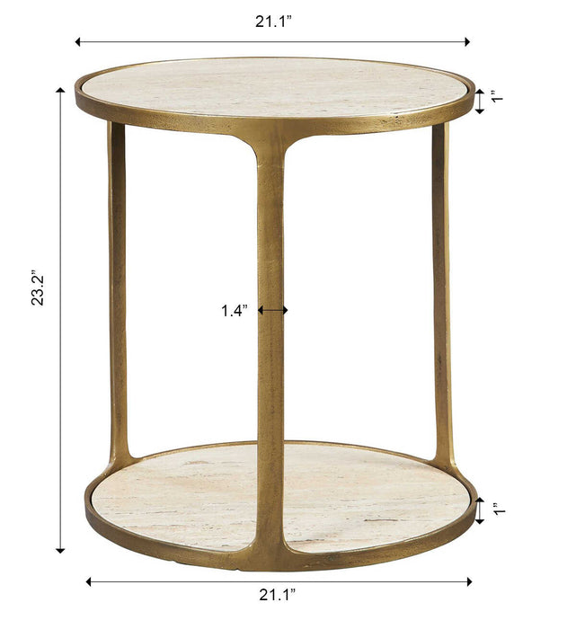 Clench Side Table Antique Brass-Furniture-Uttermost-Lighting Design Store