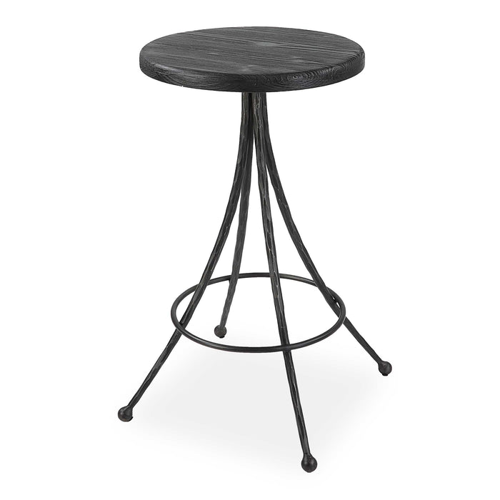 Sona Counter Stool Matte Black-Furniture-Uttermost-Lighting Design Store